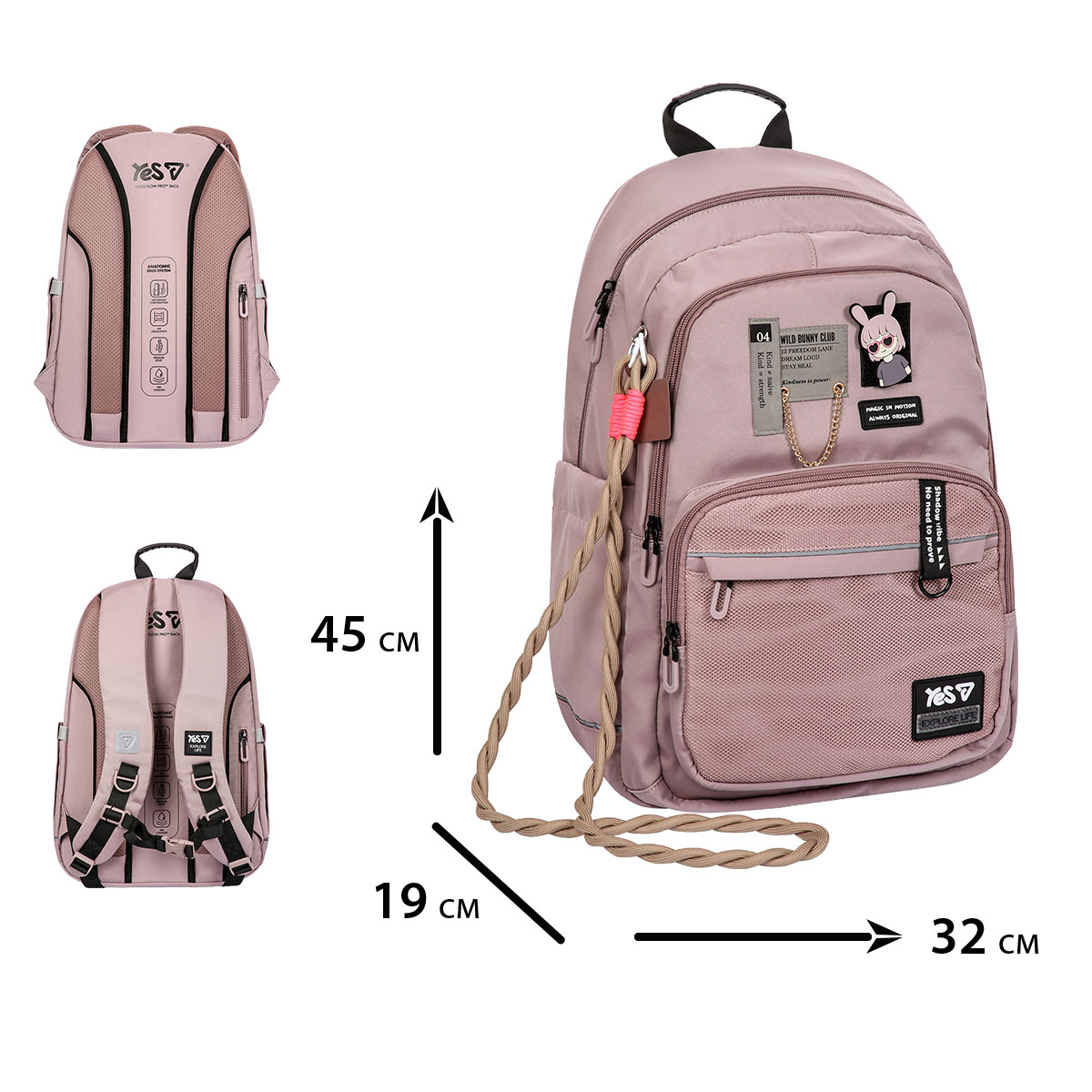 Рюкзак шкільний Yes TS-47L "Bunny Club", 550366 зображення