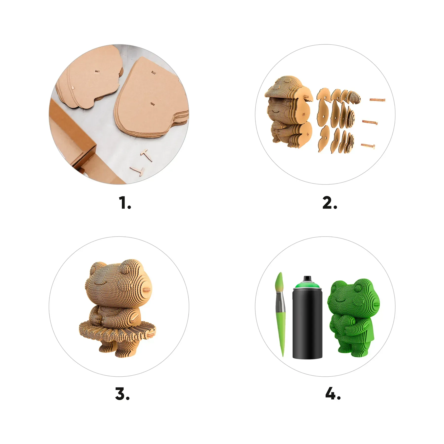Картонний конструктор "Cartonic 3D Puzzle FROGGY TRIO", CARTTRIOFROG зовнішній вигляд