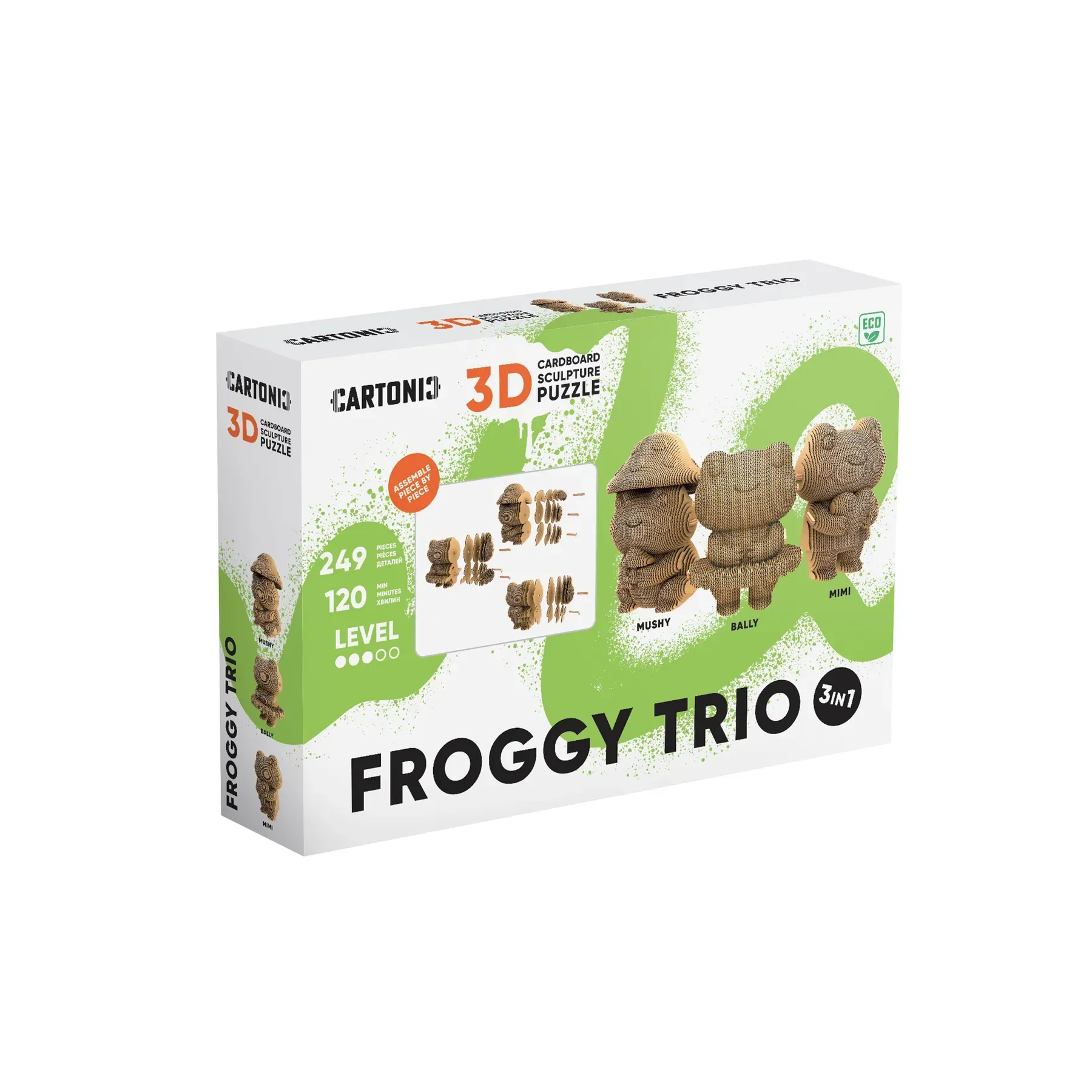 Картонний конструктор "Cartonic 3D Puzzle FROGGY TRIO", CARTTRIOFROG картка товару