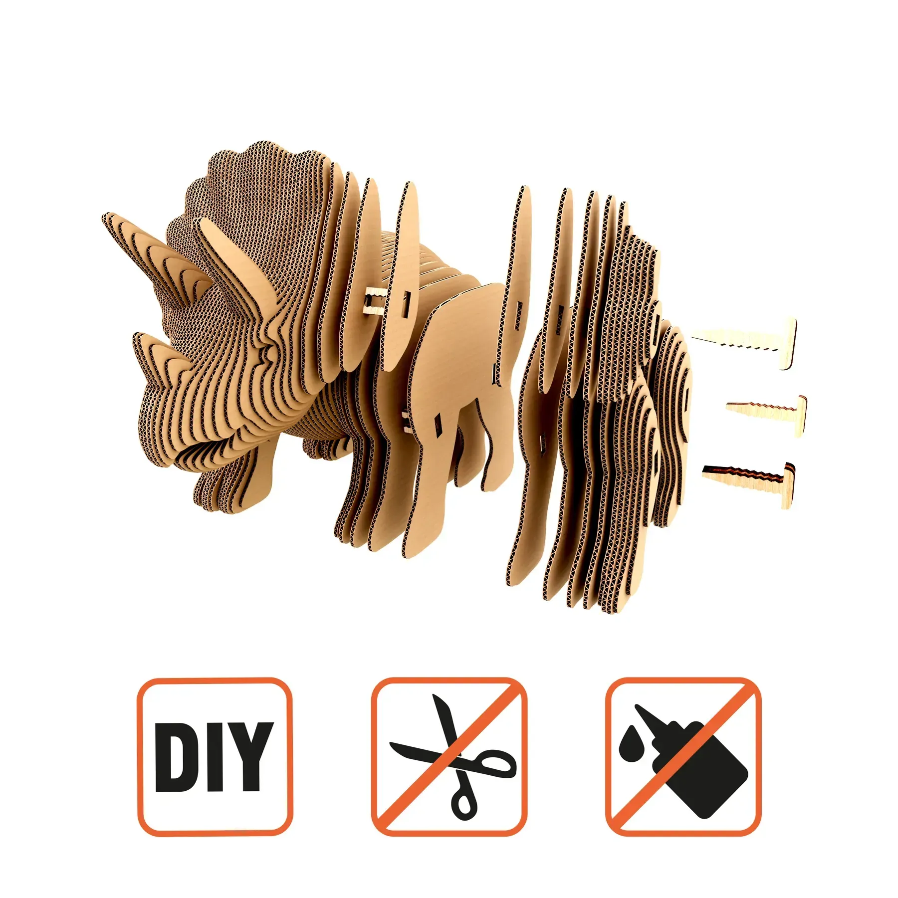 Картонний конструктор "Cartonic Collectible TRICERATOPS", CCARTTRIC зображення