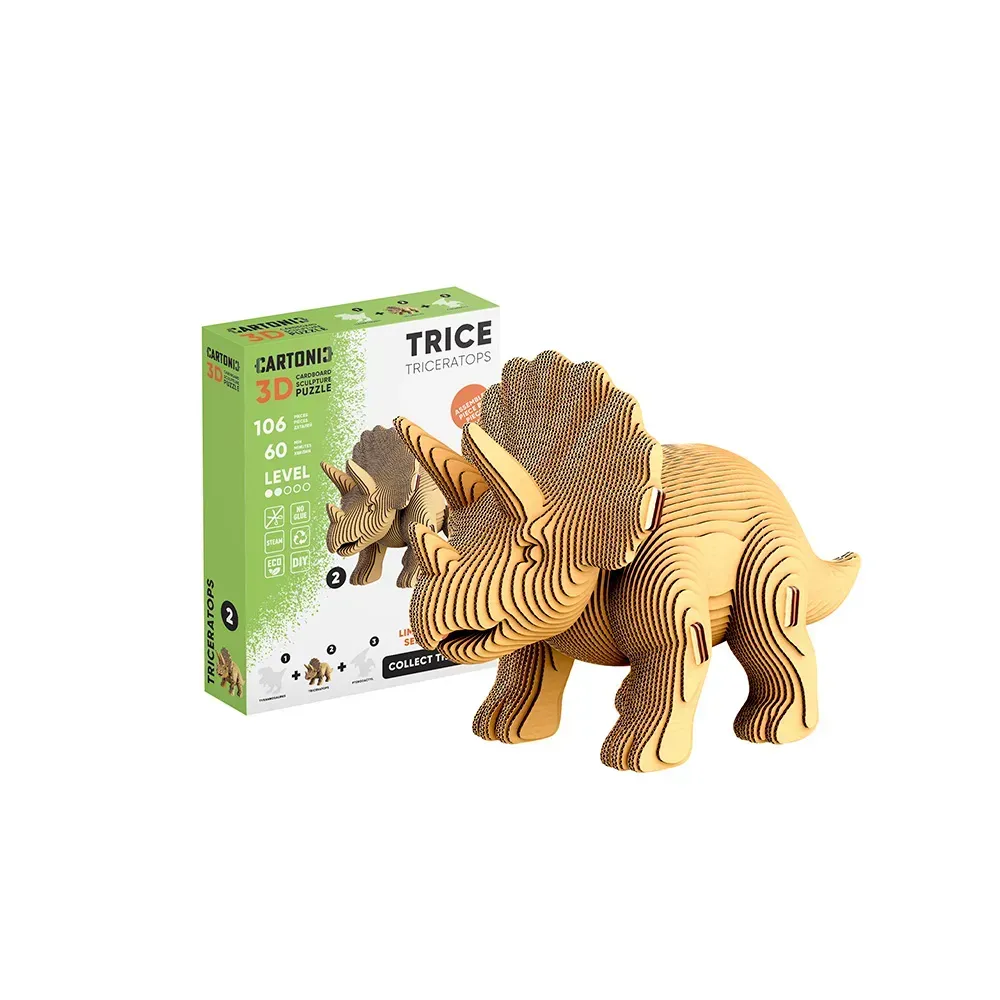 Картонний конструктор "Cartonic Collectible TRICERATOPS", CCARTTRIC картка товару