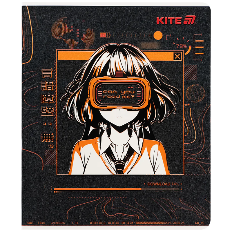 Тетрадь 24 л., кл., гибр. лак + УФ лак, Kite Anime, K25-238-1 внешний вид