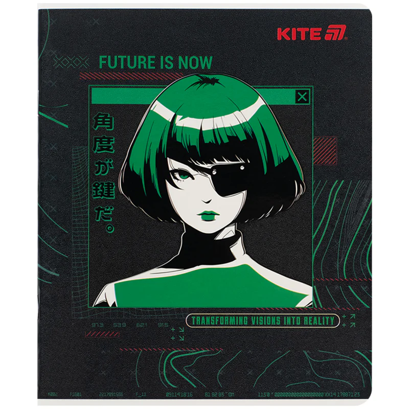 Тетрадь 24 л., кл., гибр. лак + УФ лак, Kite Anime, K25-238-1 модель