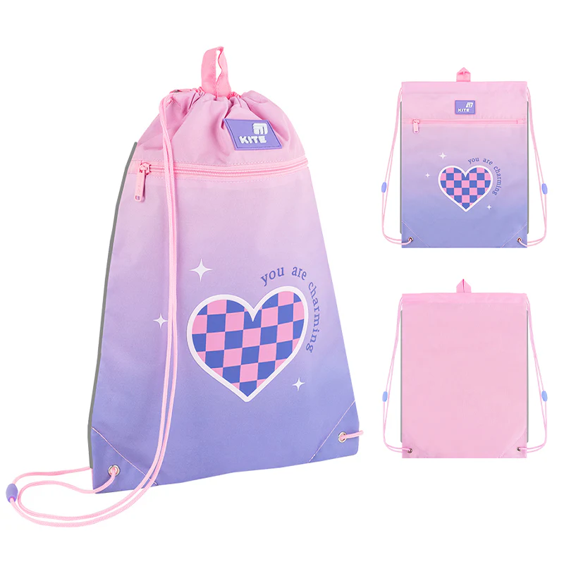 Набор рюкзак + пенал + сумка для обуви Kite 555 Charming, SET_K26-555S-4 внешний вид