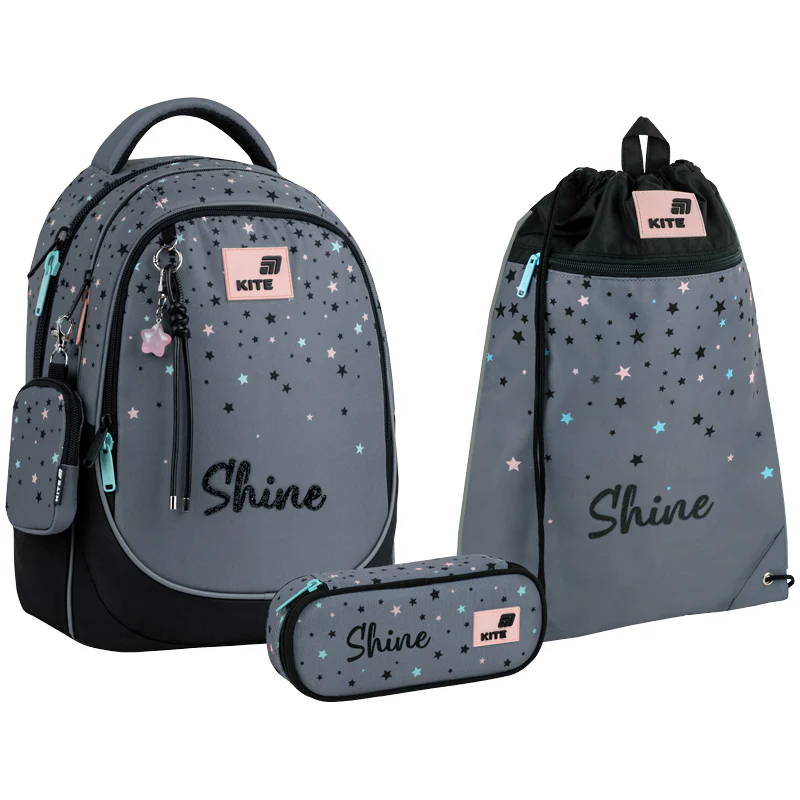 Набор рюкзак + пенал + сумка для обуви Kite 700 Shine, SET_K26-700M-2