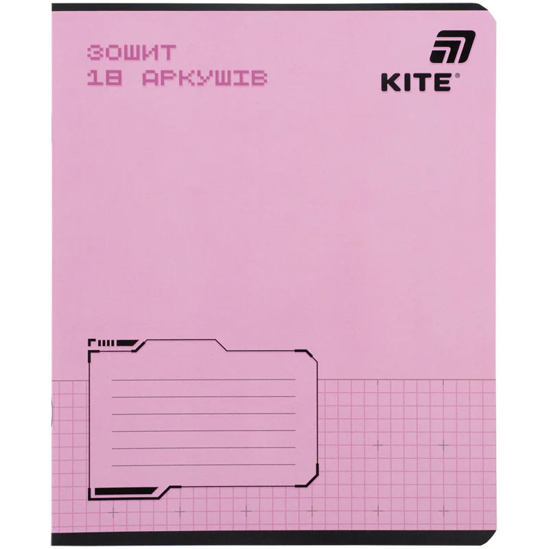 Тетрадь 18 л., кл., софт тач + УФ лак, Kite One color, K26-236-1 внешний вид