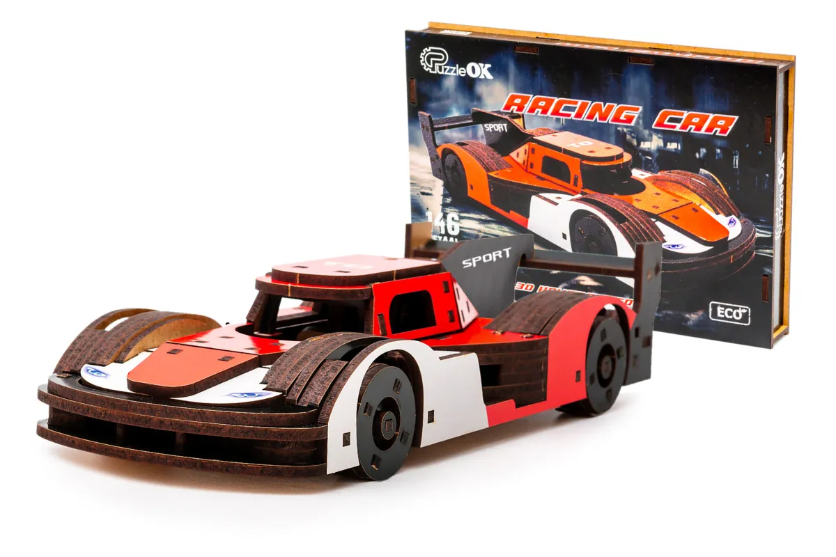 Конструктор дерев’яний 3D "Racing Car", PuzzleOk