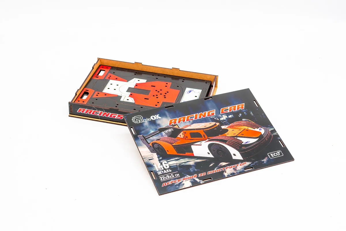 Конструктор дерев’яний 3D "Racing Car", PuzzleOk фото