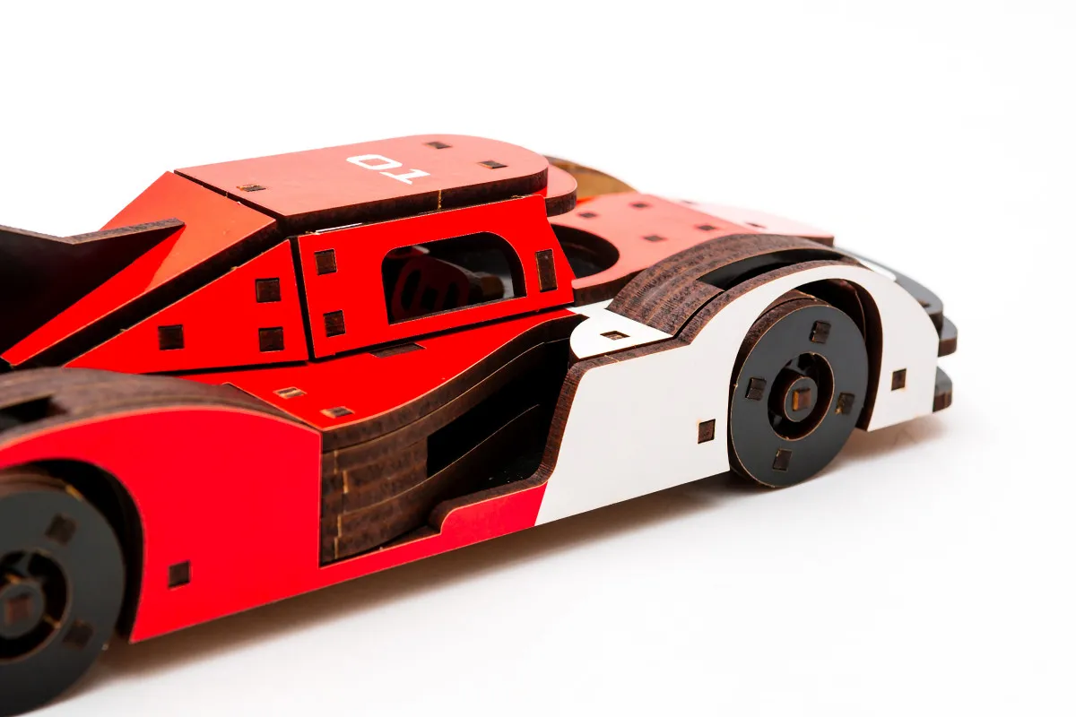 Конструктор дерев’яний 3D "Racing Car", PuzzleOk зовнішній вигляд