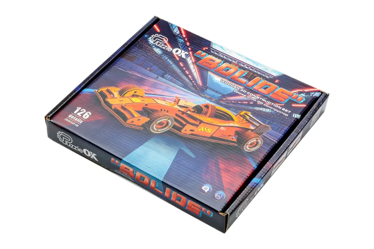 Конструктор дерев’яний 3D "Болід", PuzzleOk продукт