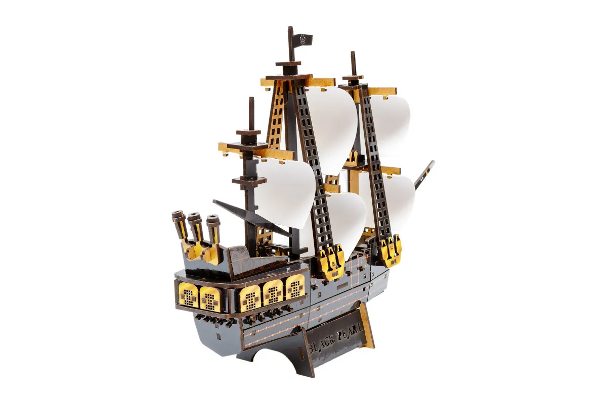 Конструктор дерев’яний 3D "Піратський корабель ", 34*27*9 см, Puz-00928, PuzzleOk зображення товару