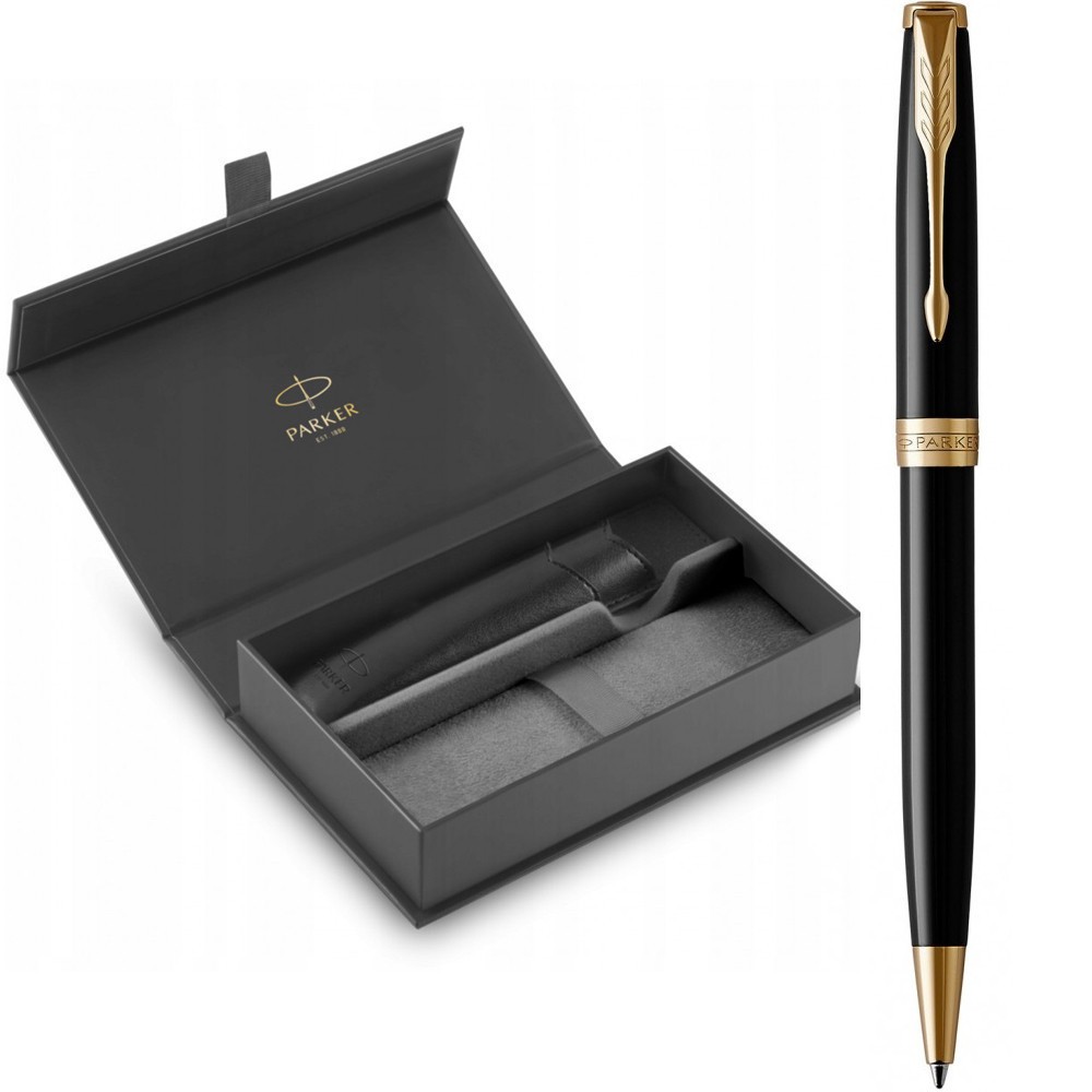 Ручка Parker Sonnet 17 Black Lacquer позол. кул. + чохол + подар.упак., 86 032b242