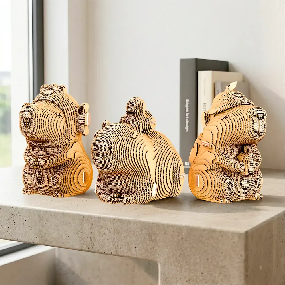 Картонний конструктор "Cartonic 3D Puzzle CAPYBARA TRIO", CARTCAPYTRIO зображення товару