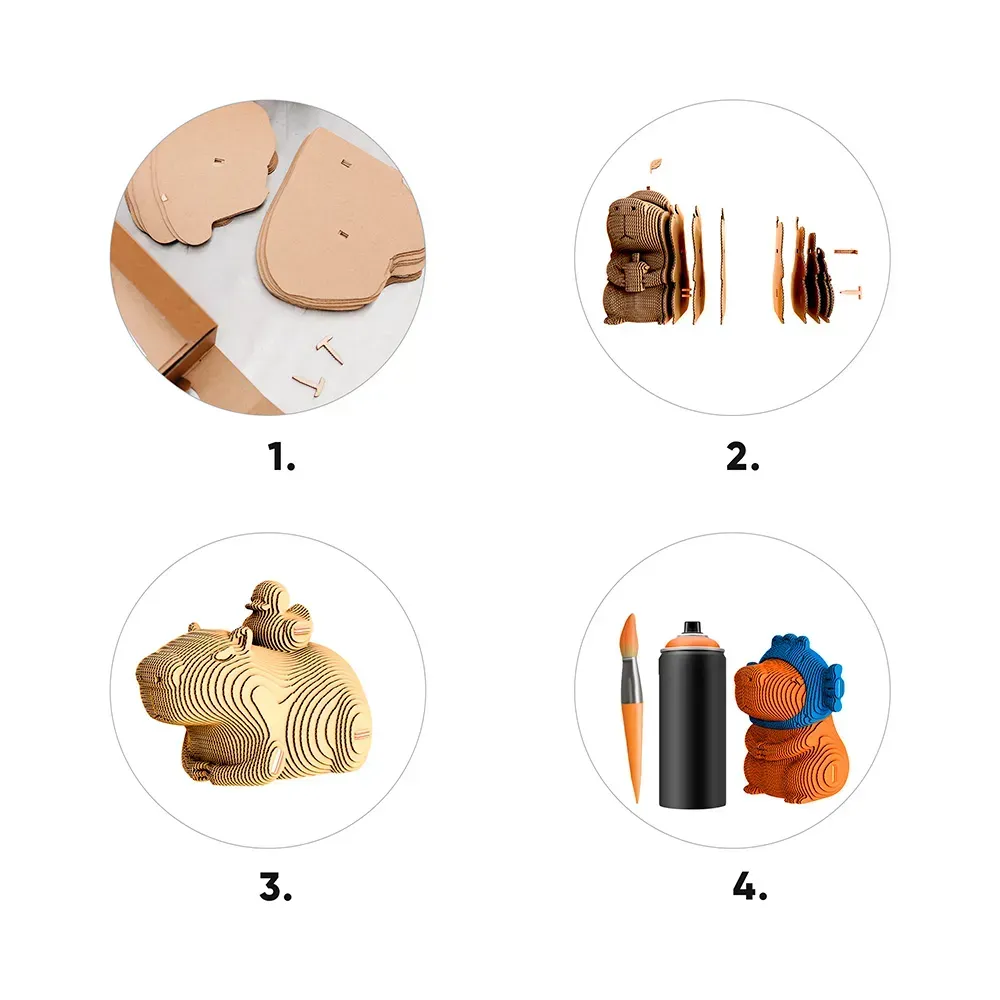 Картонний конструктор "Cartonic 3D Puzzle CAPYBARA TRIO", CARTCAPYTRIO вид товару