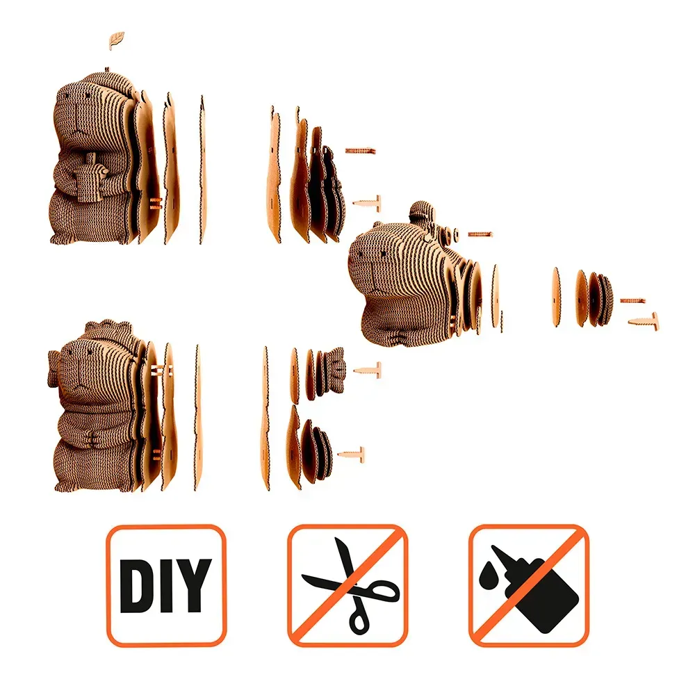 Картонний конструктор "Cartonic 3D Puzzle CAPYBARA TRIO", CARTCAPYTRIO зовнішній вигляд