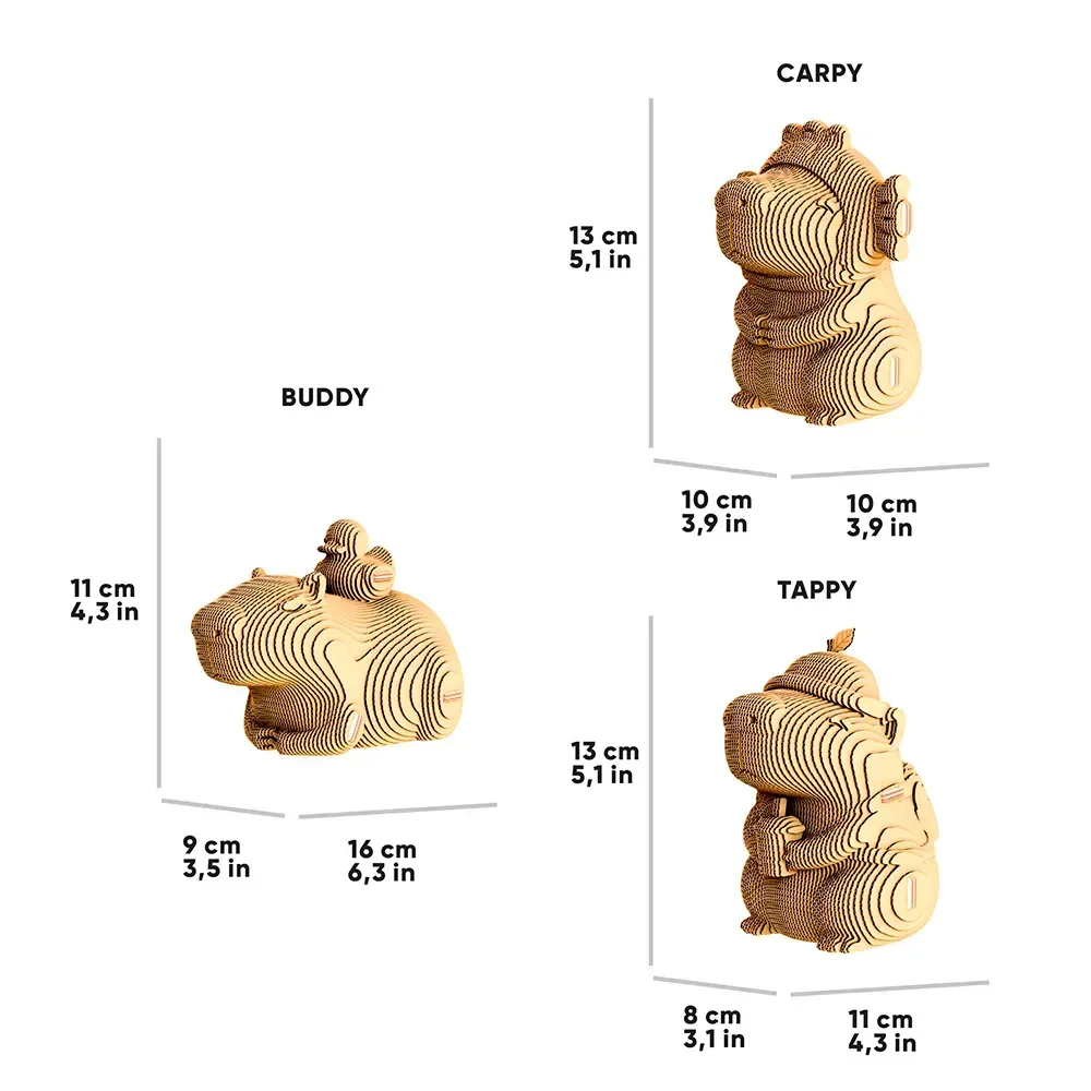 Картонний конструктор "Cartonic 3D Puzzle CAPYBARA TRIO", CARTCAPYTRIO модель