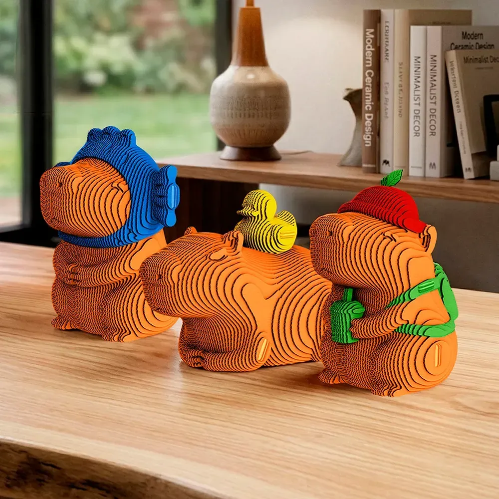 Картонний конструктор "Cartonic 3D Puzzle CAPYBARA TRIO", CARTCAPYTRIO фото