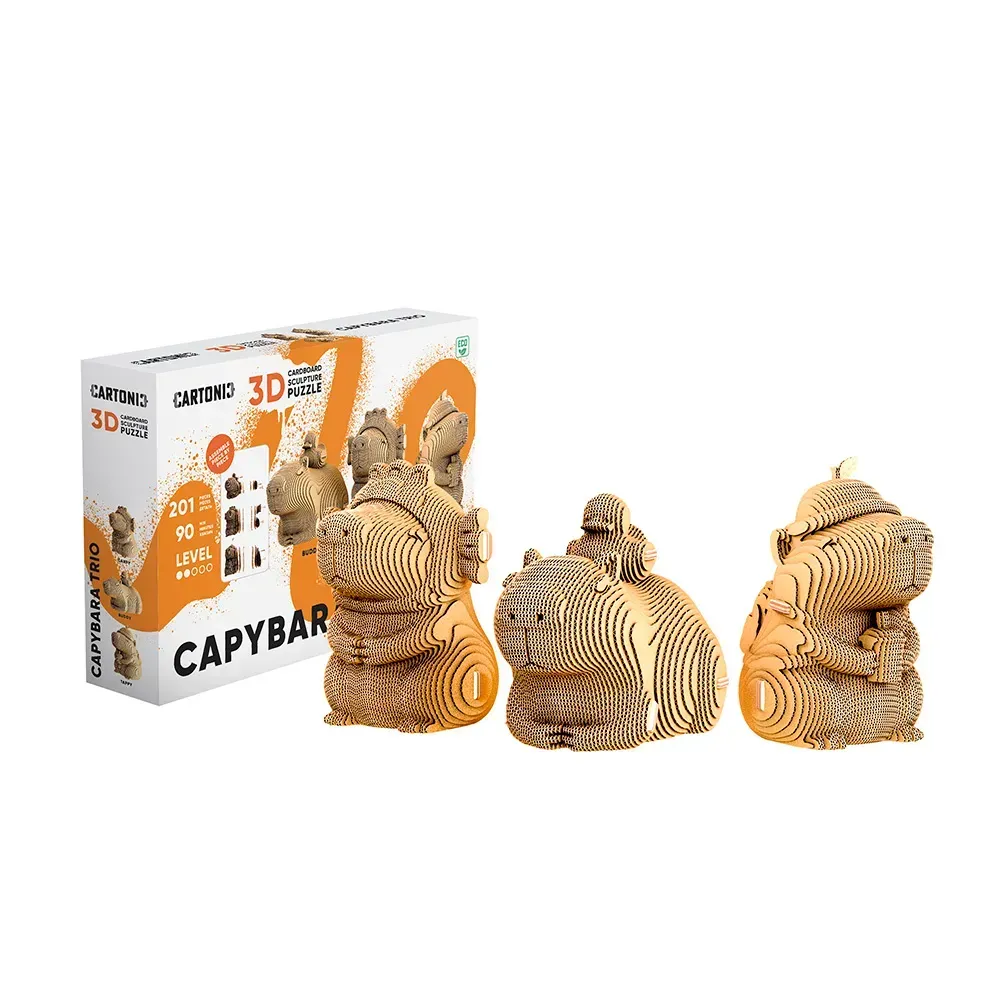 Картонний конструктор "Cartonic 3D Puzzle CAPYBARA TRIO", CARTCAPYTRIO продукт
