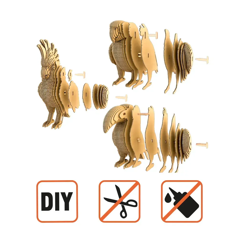 Картонний конструктор "Cartonic 3D Puzzle TROPICAL BIRDS TRIO", CARTTRIOBIRDS вид товару
