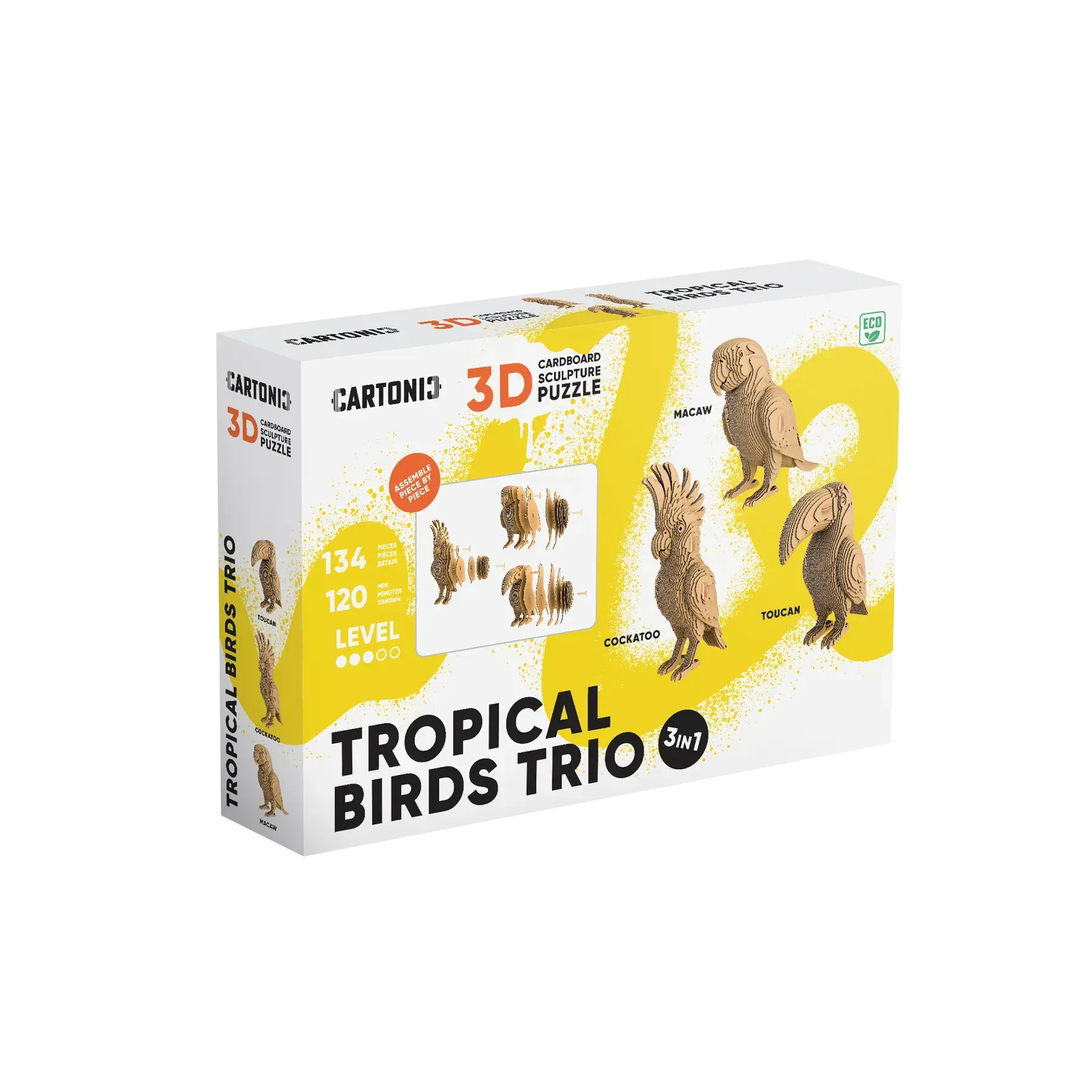 Картонний конструктор "Cartonic 3D Puzzle TROPICAL BIRDS TRIO", CARTTRIOBIRDS продукт