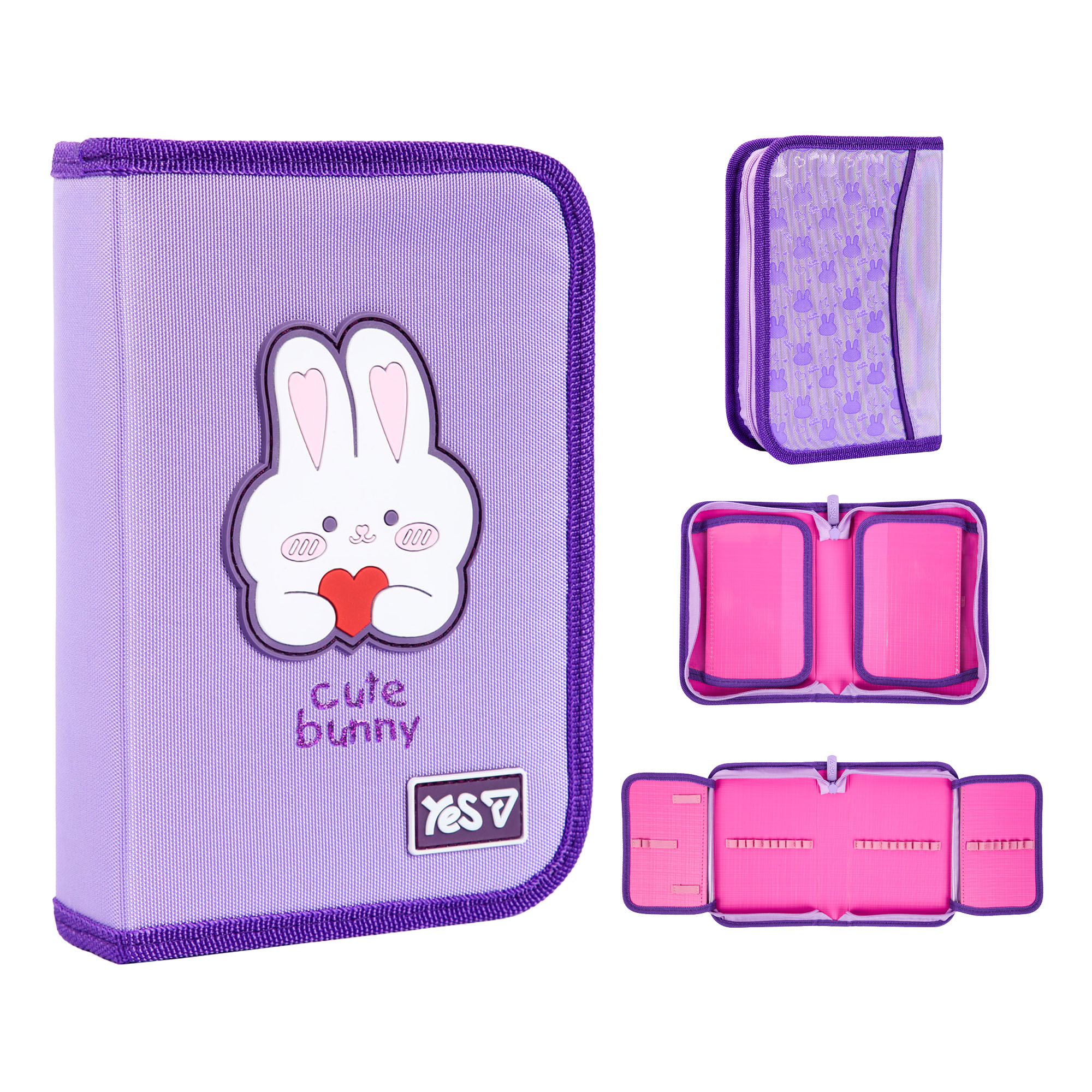 Пенал твердий Yes одинарний з двома клапанами HP-04 "Cute Bunny", 533740 фото