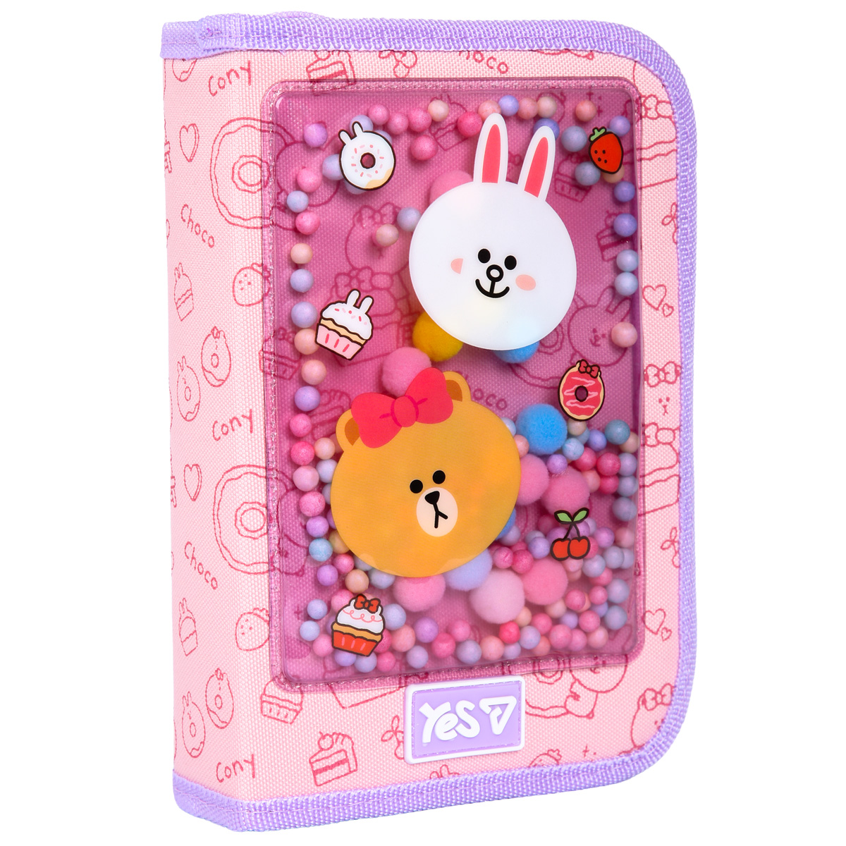 Пенал твердий Yes одинарний з клапаном HP-03 "Line Friends Always Together", 533731