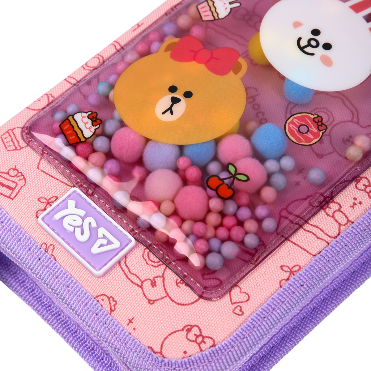 Пенал твердий Yes одинарний з клапаном HP-03 "Line Friends Always Together", 533731 зовнішній вигляд