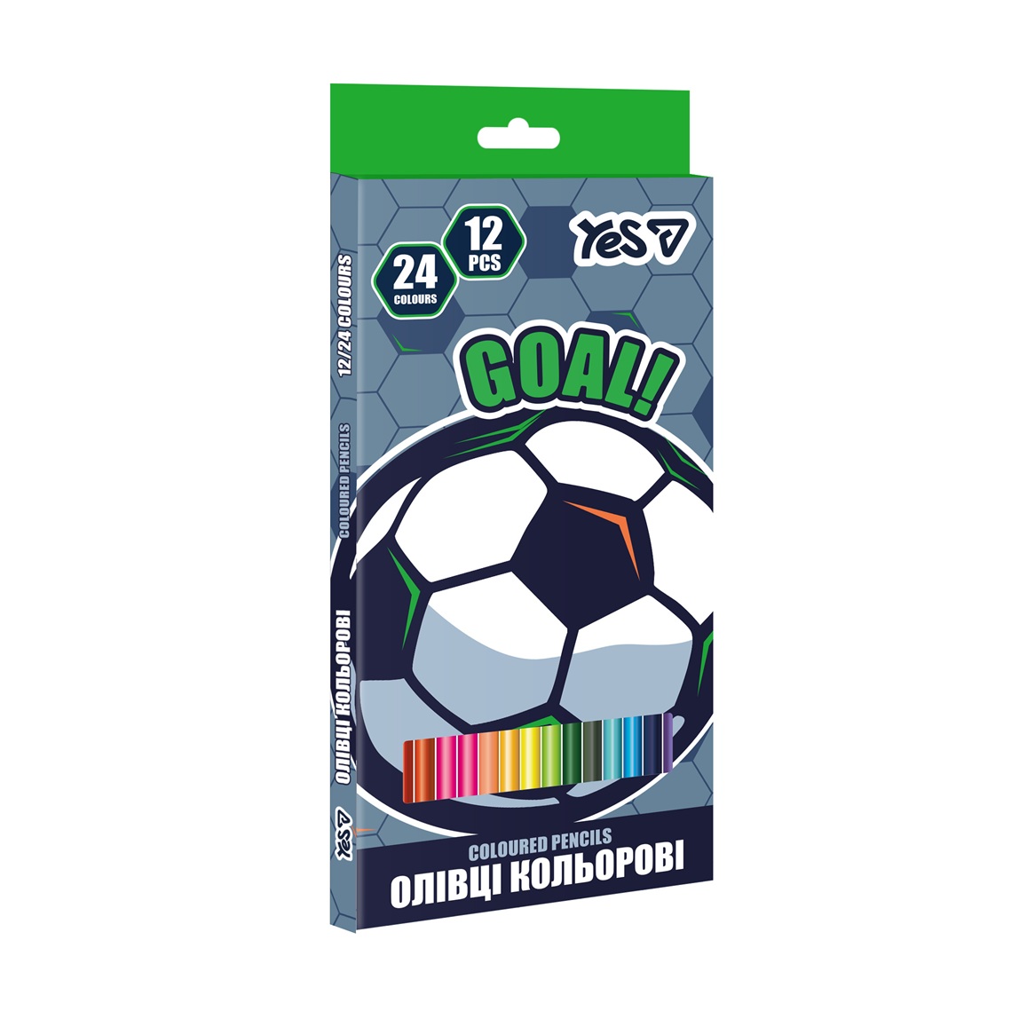 Олівці кольорові Yes 12/24 кол. "Football", 290787