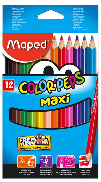 Карандаши 12 цв. Color Peps Maxi, MP.834010