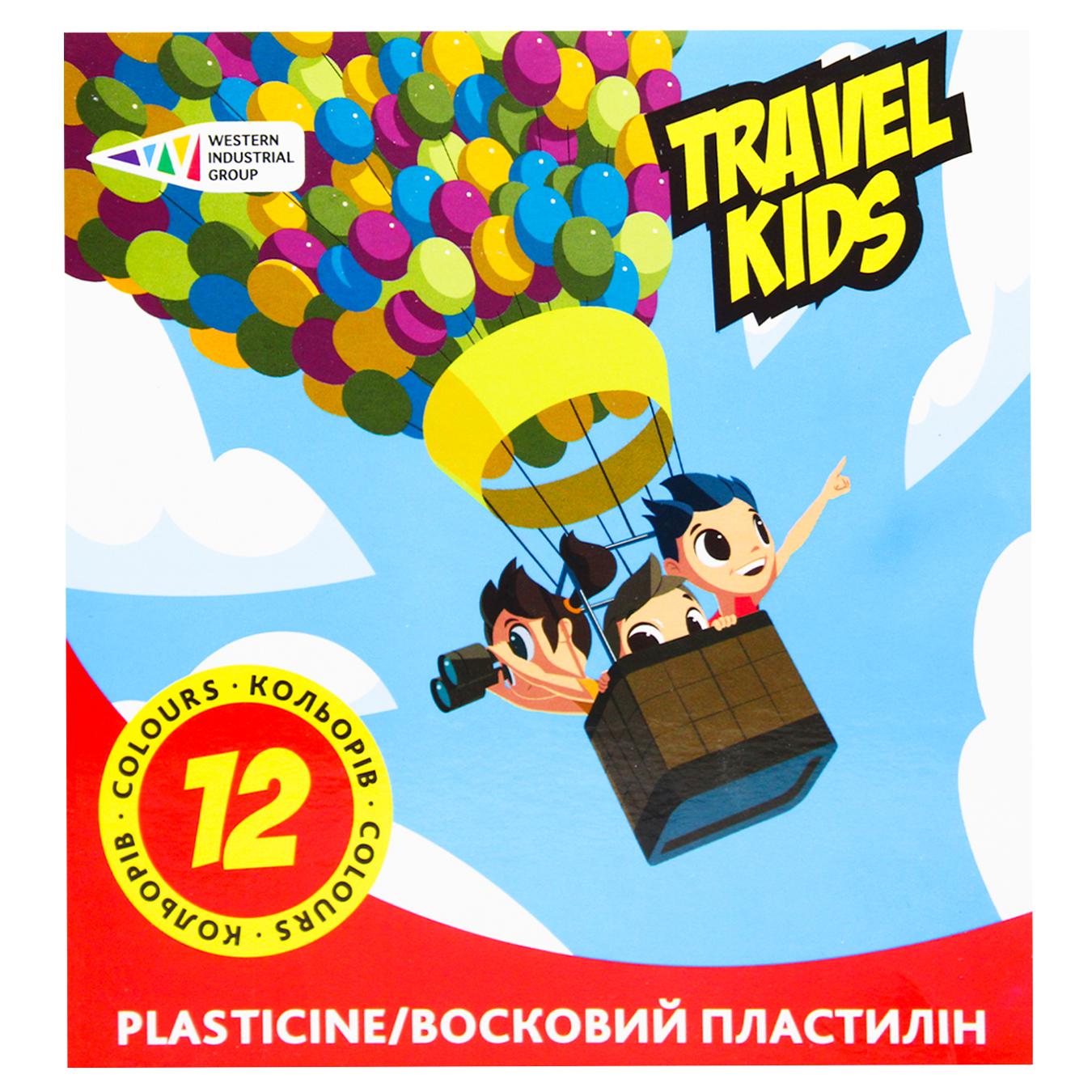 Пластилін 12 кол., 144 гр "Travel kids" зі стеком, 331011/TK Гамма-Н