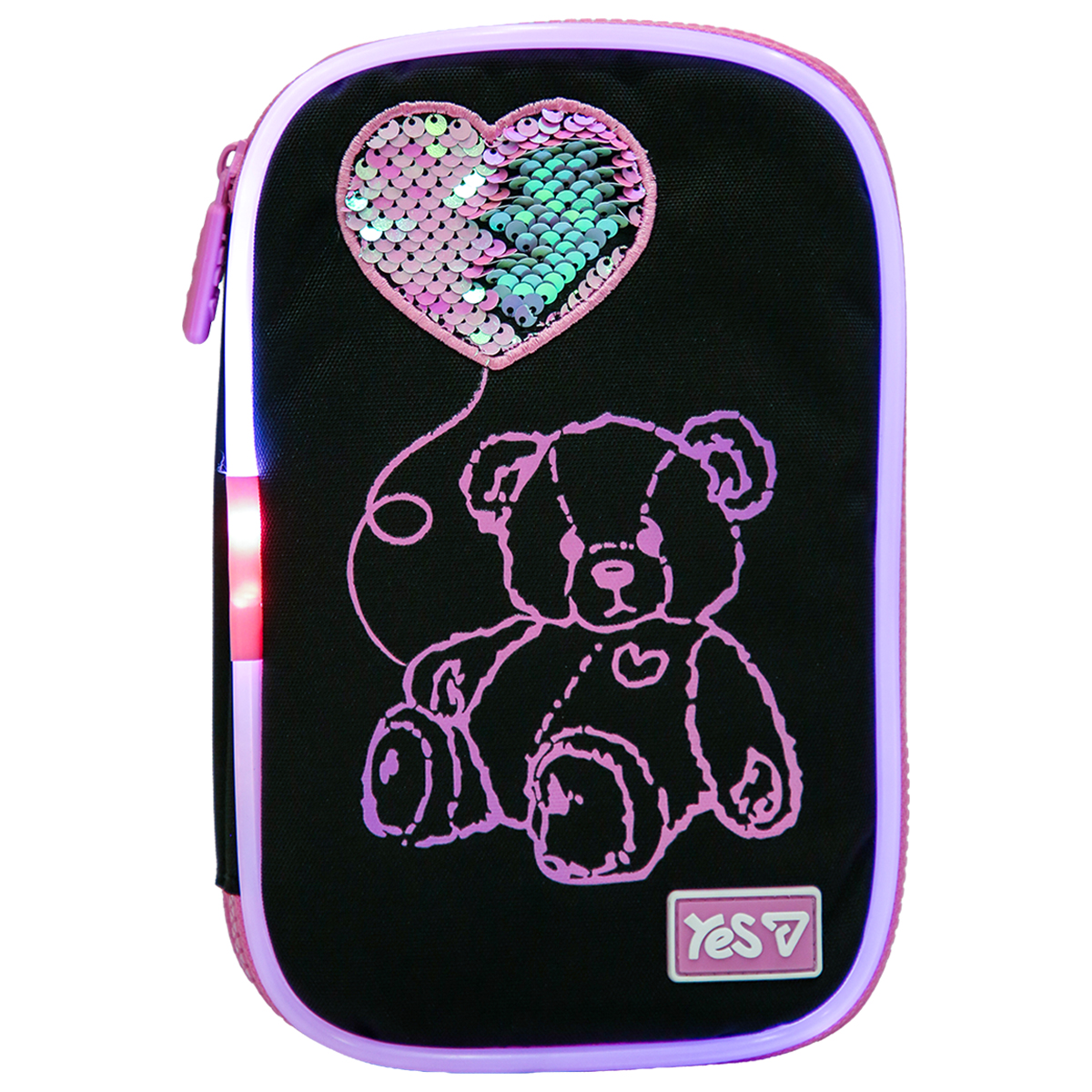 Пенал м’який з LED Yes PH-35 "Pink Bear", 533777