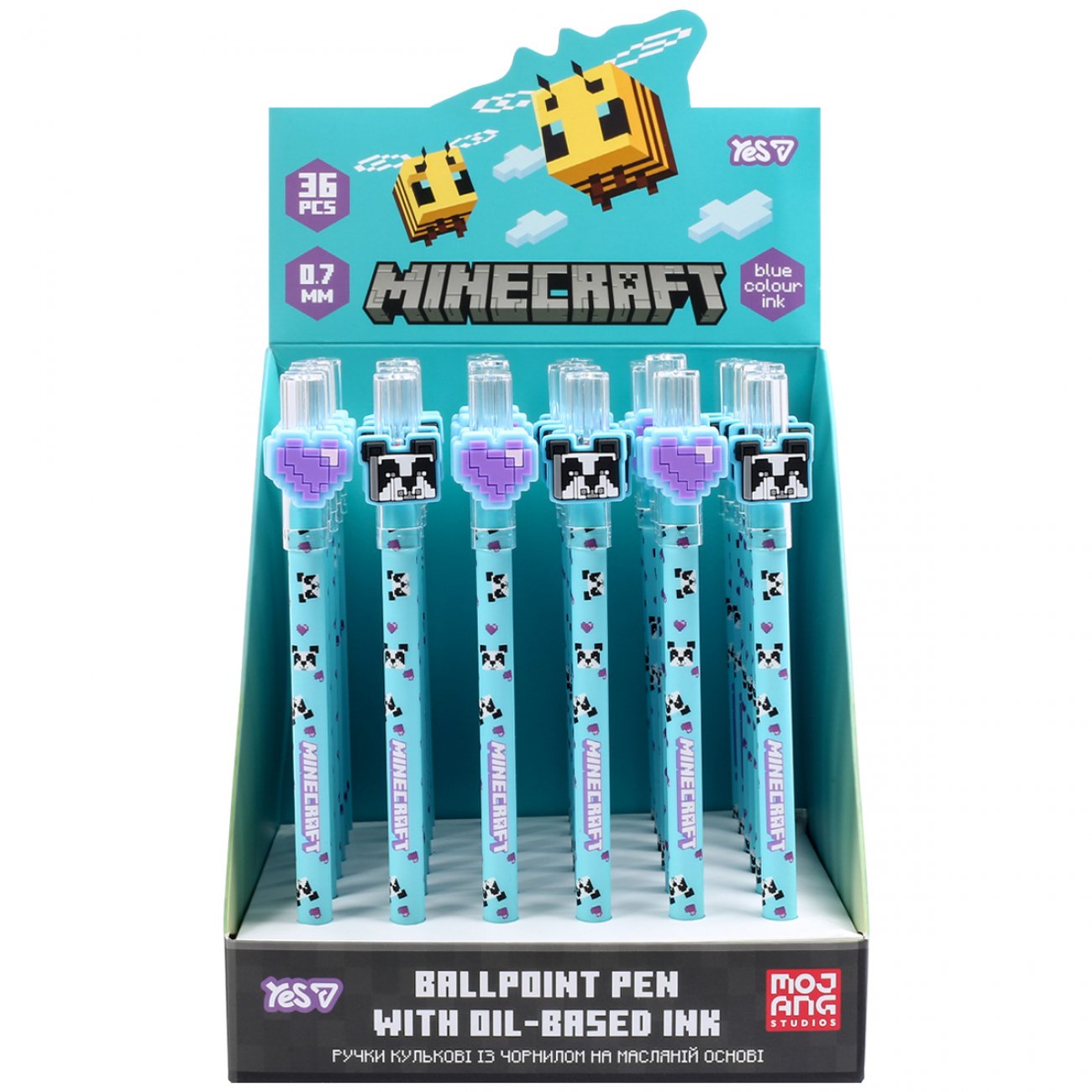 Ручка кулькова Yes "Minecraft. Spring" 0,7 мм, синя, 412281 зображення
