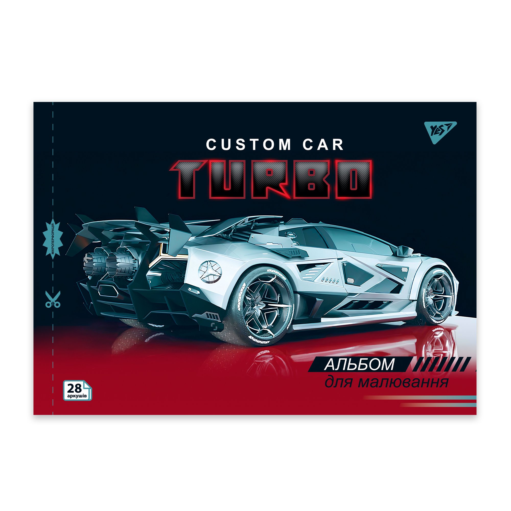 Альбом для малювання "Cars" А4 28 арк/100 скоба, з перфорацією (9315) 130606 YES фото