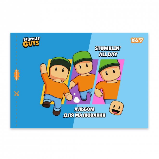 Альбом для малювання "Stumble Guys" А4 12 арк. скоба, з перфорацією (9222) 130611 YES зображення