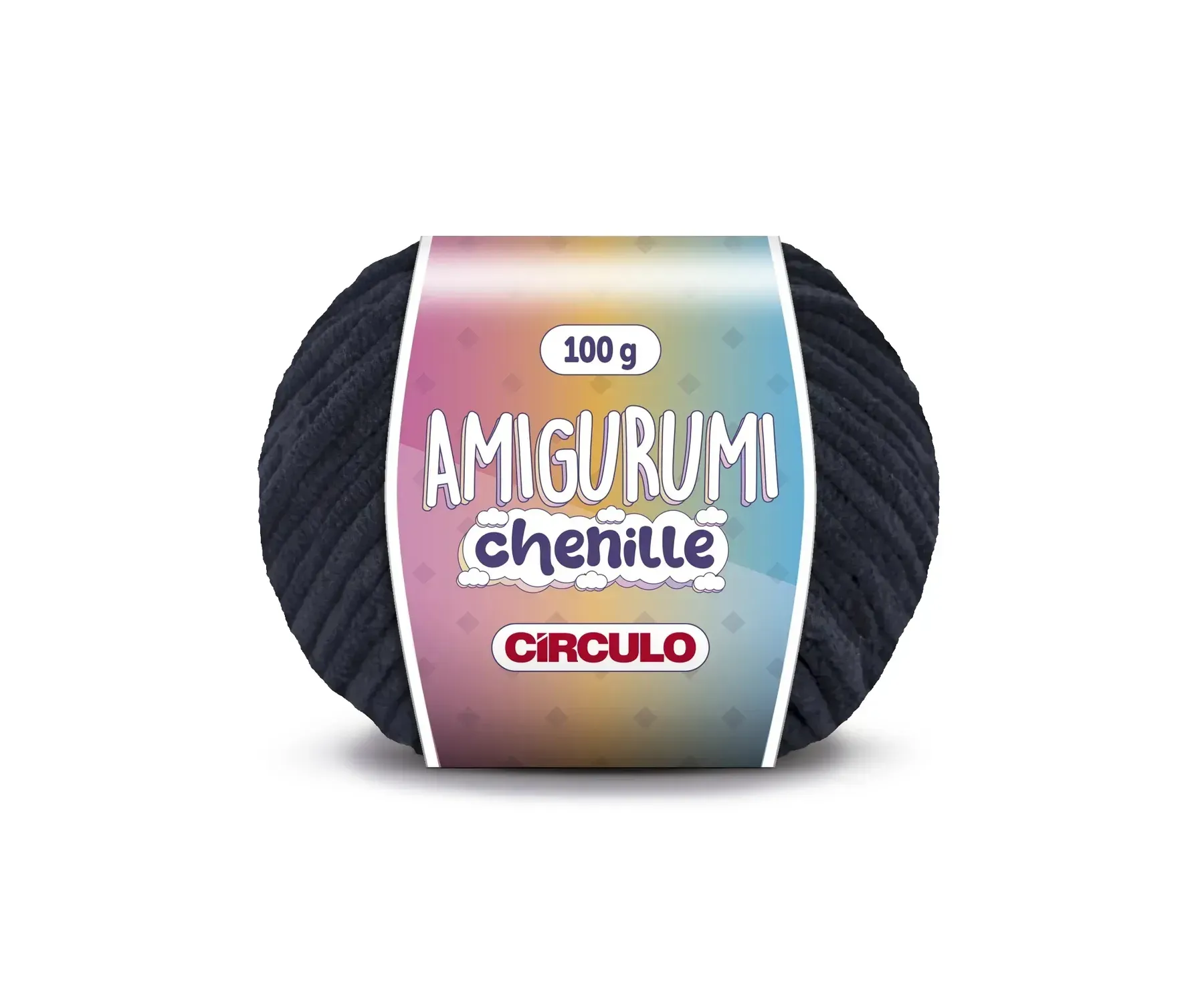 Пряжа 8990 Черный (100% полиэстер, 100 гр. 110 м. 4 мот. в уп.), ТМ "Amigurumi Chenille"