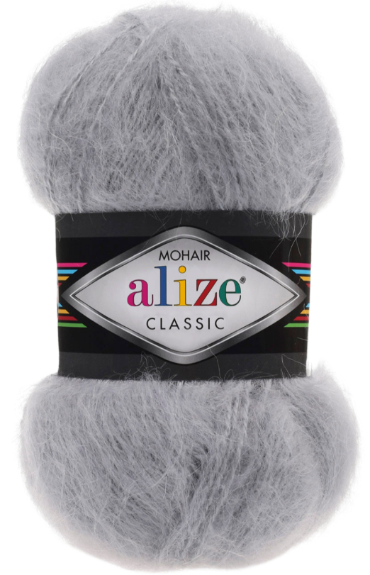 Пряжа мохер 21 Серый, ТМ Alize - Mohair Classic