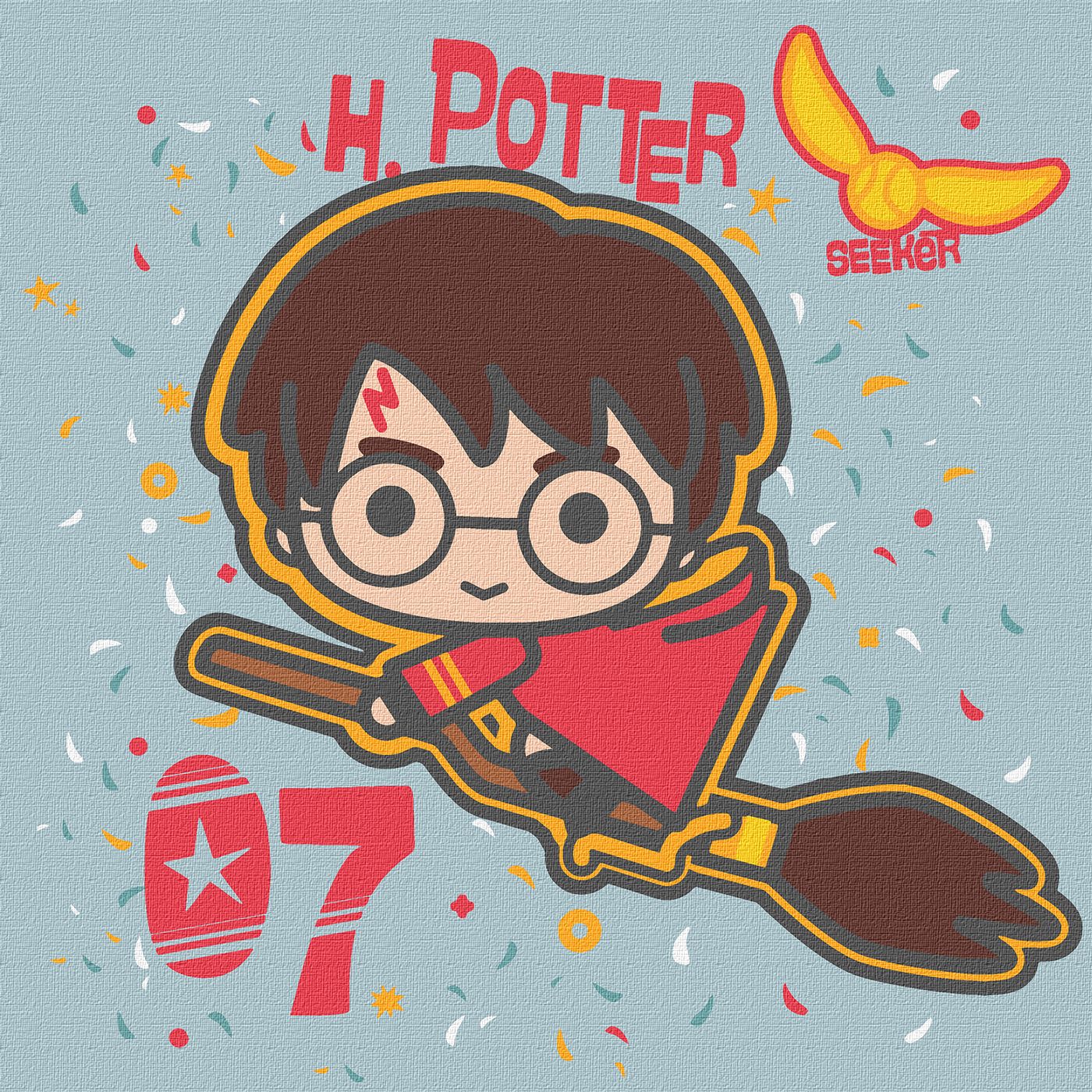 Набір для розпису по номерах 25*25 см WB "Harry Potter: Політ на мітлі", KHO1364, ТМ "Ideyka"