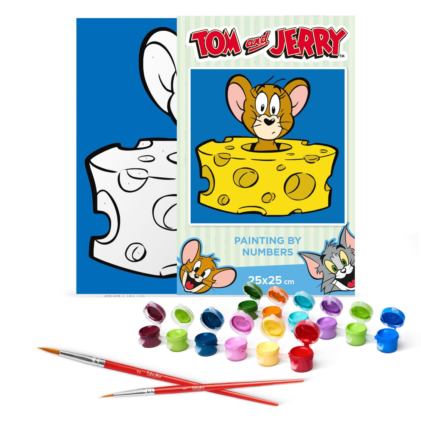 Набір для розпису по номерах 25*25 см WB "Tom and Jerry: Любитель сиру", KHO1371, ТМ "Ideyka" фото