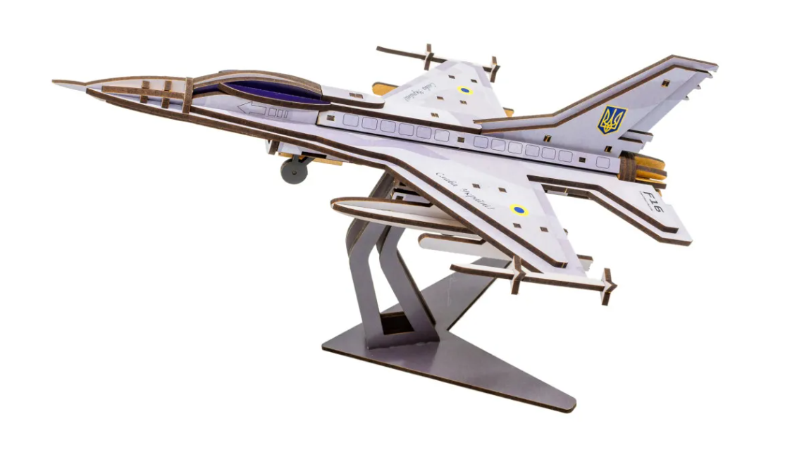 Конструктор дерев’яний 3D "F16", PuzzleOk зображення