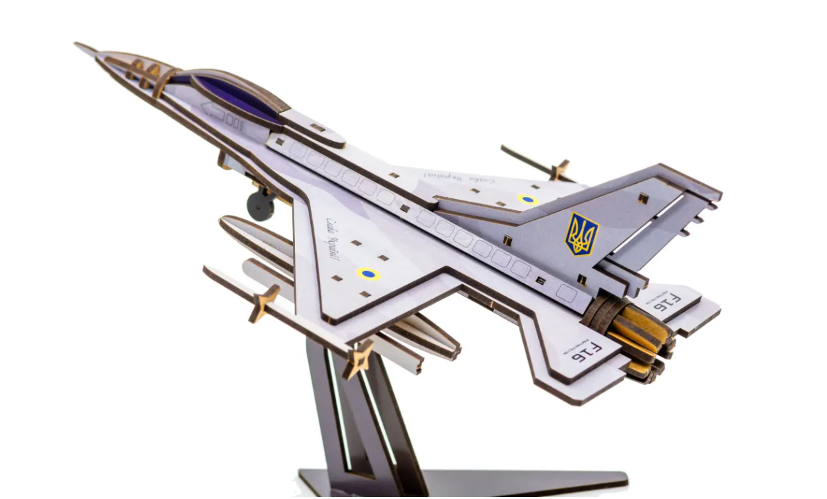 Конструктор дерев’яний 3D "F16", PuzzleOk фото