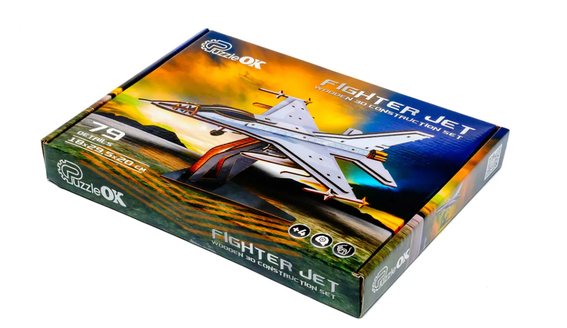 Конструктор дерев’яний 3D "F16", PuzzleOk модель