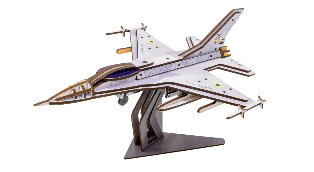 Конструктор дерев’яний 3D "F16", PuzzleOk вид товару