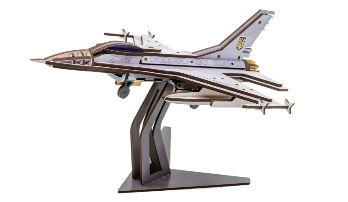 Конструктор дерев’яний 3D "F16", PuzzleOk зовнішній вигляд