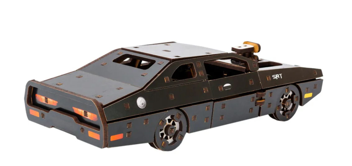 Конструктор дерев’яний 3D "Fast Furious", дет 125, чорний кол, 21*8*5 см, Puz-62519, PuzzleOk зображення товару