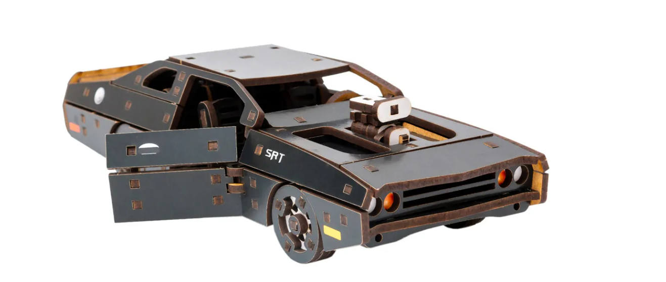 Конструктор дерев’яний 3D "Fast Furious", дет 125, чорний кол, 21*8*5 см, Puz-62519, PuzzleOk зовнішній вигляд