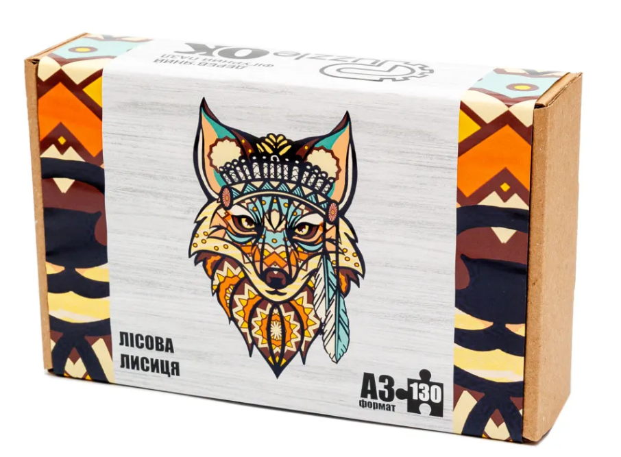 Пазл дерев’яний Фігурний "Лісова Лисиця" A3 в картонній упаковці, PuzzleOk