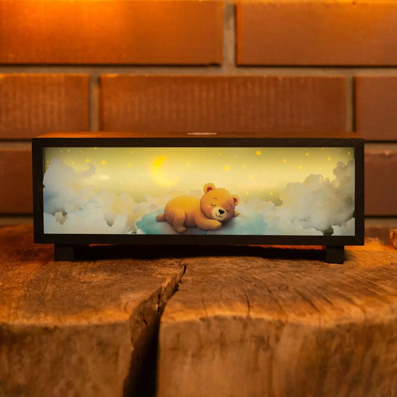Нічник-панорама "Ведмедик на хмаринках", лак (LED, Акум,USB Type-C)