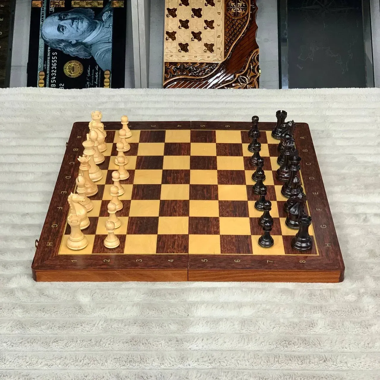 Турнірні шахи 48*24 см, фігури з обтяжувачами, 197001 зовнішній вигляд