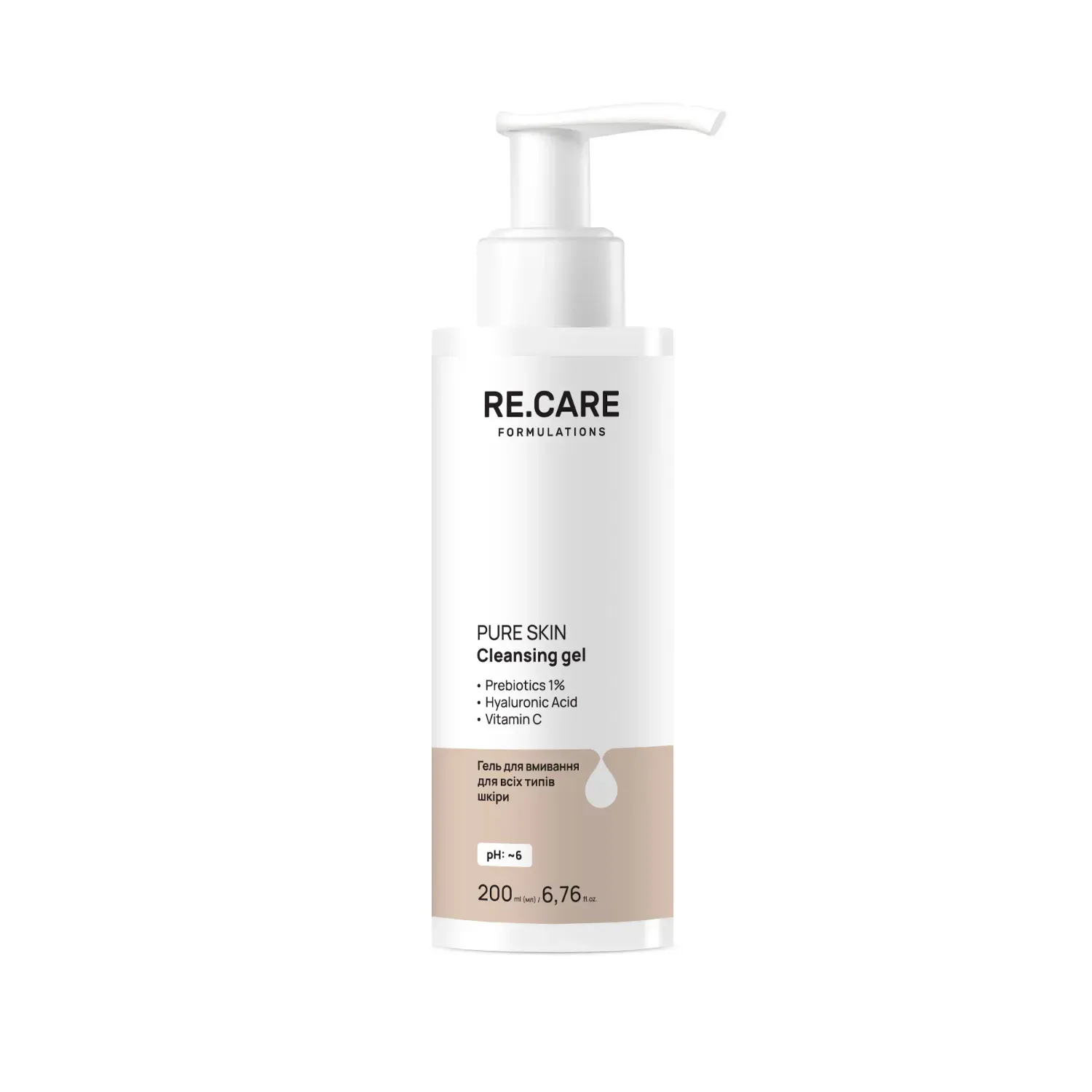 Гель для вмивання для всіх типів шкіри Pure Skin Cleansing Gel RECARE 200 мл, 289642