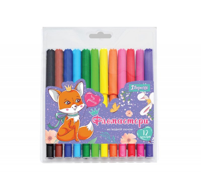 Фломастери 1 Вересня 12 кол. "Forest Princesses", 650444